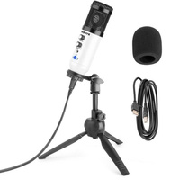 Mikrofon studyjny USB Vonyx CM320W ze statywem stołowym - biały