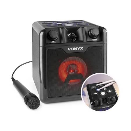 Głośnik bluetooth z perkusją karaoke SBS50B-DRUM 50W BT Vonyx czarny