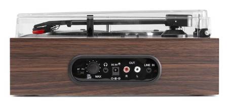 Gramofon Fenton RP170D z Bluetooth i dopasowanym etui na płyty - Darkwood