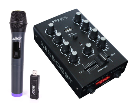 Mikser z USB i BT Ibiza MIX500BT + MIKROFON UHF