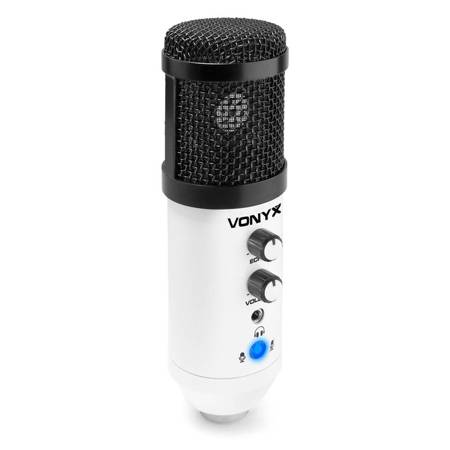 Vonyx CMS320W mikrofon studyjny USB z echem i ramieniem - biały
